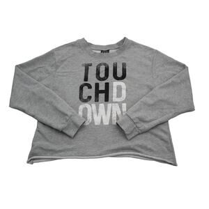 Modern Lux Sweater Womens L Gray Long Sleeve Round Neck Touch Down Crop Pullover